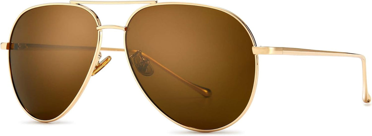 Women's Lightweight Oversized Aviator Sunglasses - Mirrored Polarized Lens