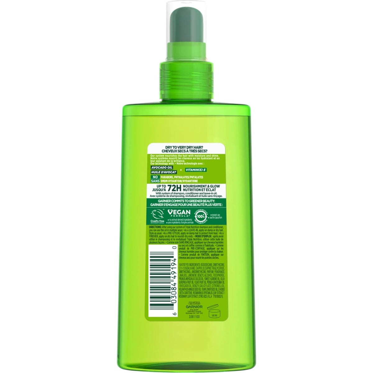 Fructis Triple Nutrition Marvelous Oil Hair Elixir, 5.0 Fl Oz, 1 Count (Packaging May Vary)