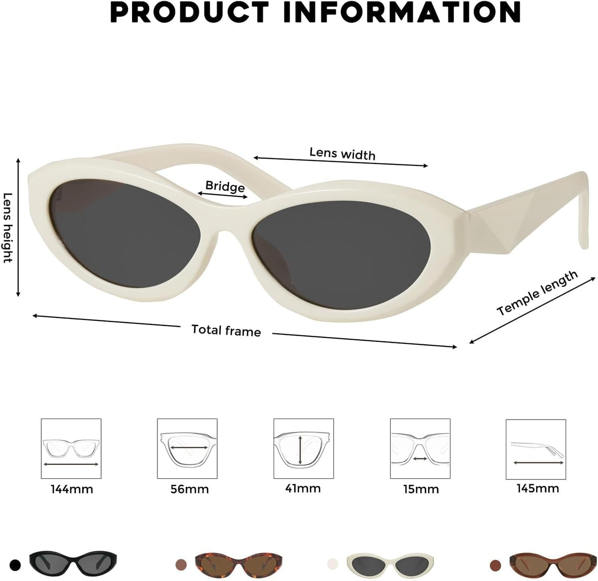 Oval Cat Eye Sunglasses for Women Retro Y2K Style MS52372