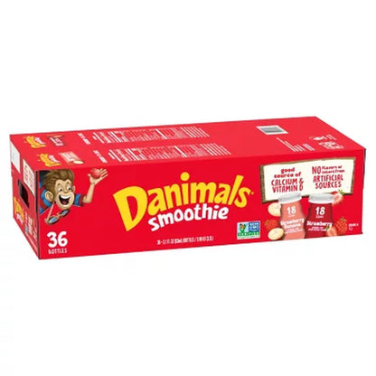 Dannon Danimals Smoothies Strawberry Variety Pack, 3.1 Fl. Oz., 36 Ct.