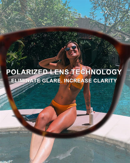 2 Packs Sunglasses for Women Polarized UV400 Protection Lens Big Frame Fashion Glasses Trendy Stylish Shade