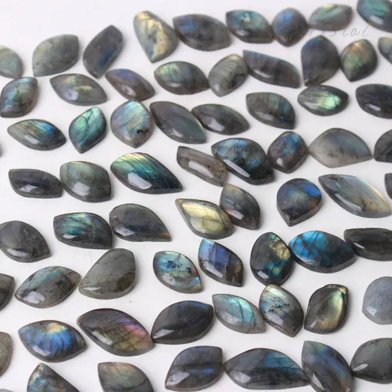 100pcs Irregular Labradorite Cabochon Gemstone Crystal Pendant Decorative Jewelry