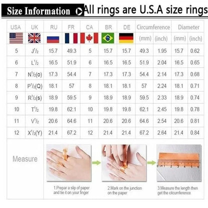 Fashion Jewelry 18K Yellow Gold Filled Round Blue Sapphire Women's Wedding Ring Size5-10