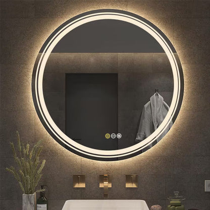 32 In. W X 32 In. H Large round Frameless Defog Dual Front LED Backlit Wall Mounted Bathroom Vanity Mirror Super Bright