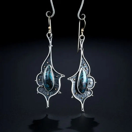 925  Silver Turquoise Earrings Dangle Hoop Earring Anniversary Proposal Gift Party Engagement Wedding Jewelry