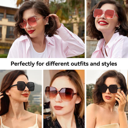 Oversized Square Sunglasses for Women Big Large Wide Fashion Shades for Men UV Protection Unisex