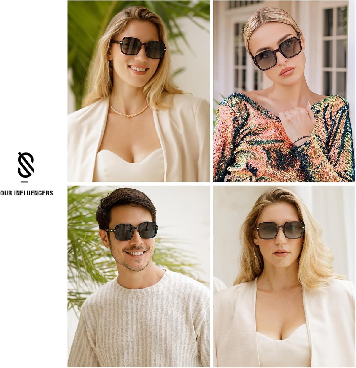 Retro Square Polarized Sunglasses for Women Men Classic Trendy Sunnies SJ2226