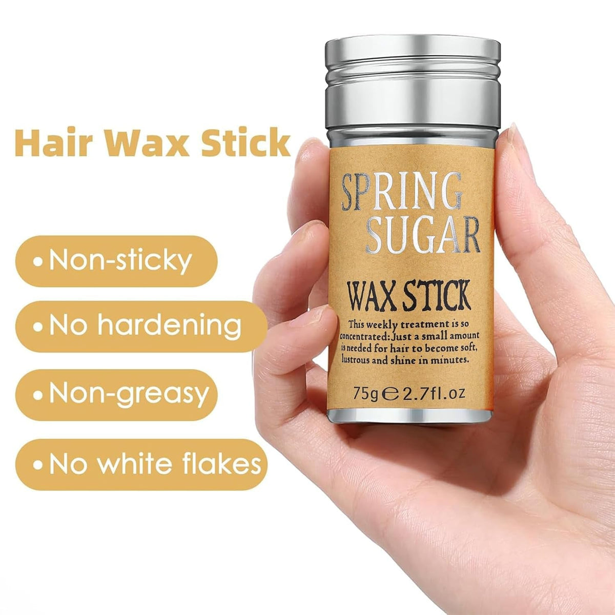 Hair Wax Stick Set, Slick Stick for Hair Control, Hair Styling Comb for Flyaways Frizz Hair Wigs, Non-Greasy Smooth Hair Styling Products for Women & Men