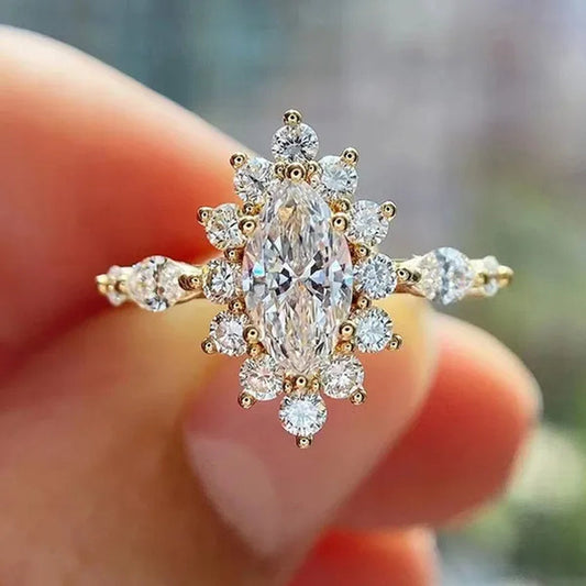 Luxury Princess Fashion Engagement Jewelry Engagement Rings for Women Bride Wedding Accessories Anniversary Gift for Girlfriend Size 4-12 Bague Femm