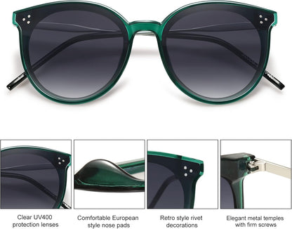 Classic Trendy round Sunglasses Womens Mens Oversized Large Shades UV400 Vacation Sunnies SJ2068