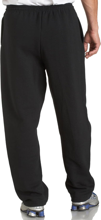 Men'S Dri Power Fleece Open Bottom Sweatpants with Pockets, Relaxed Fit, Moisture Wicking