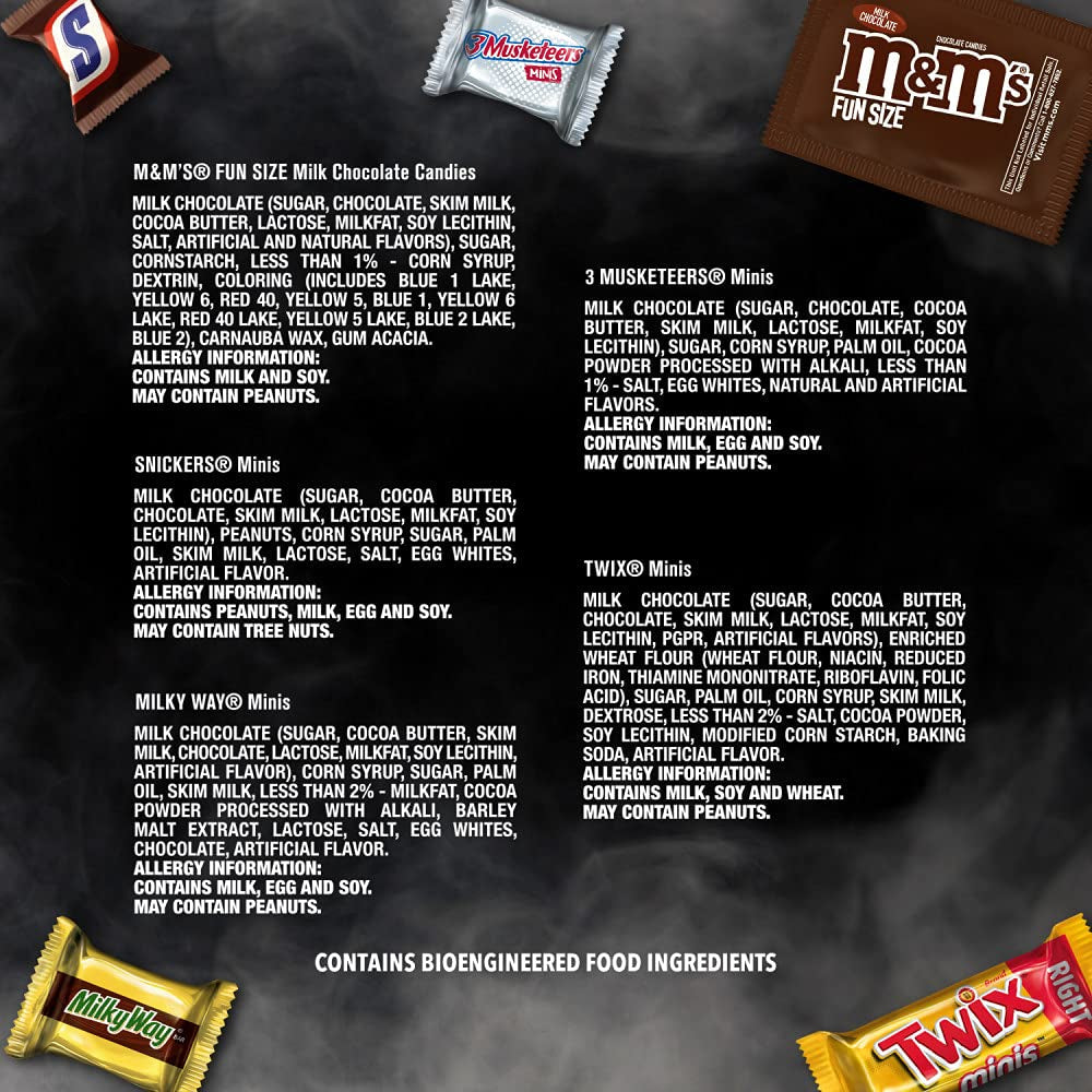 M&M'S, SNICKERS, TWIX, MILKY WAY & 3 MUSKETEERS Individually Wrapped Bulk Candy Assortment, 104.27 Oz Bag
