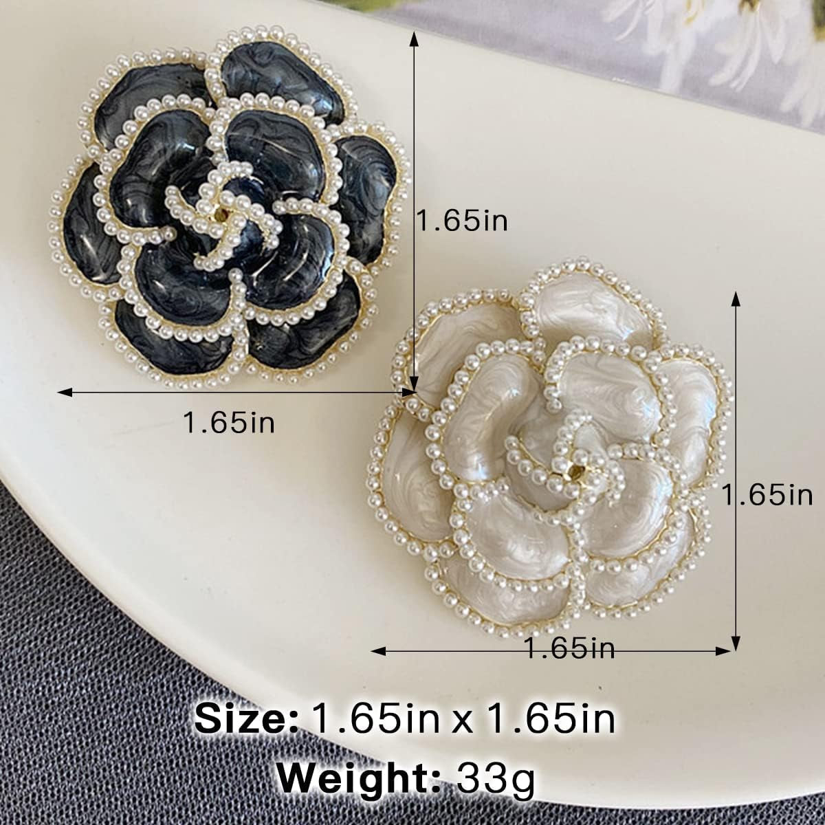 2 Pieces Flower Brooch Pin Petal Elegant Exquisite Art Brooch for Women Wedding Banquet Party Brooch Simple Pin