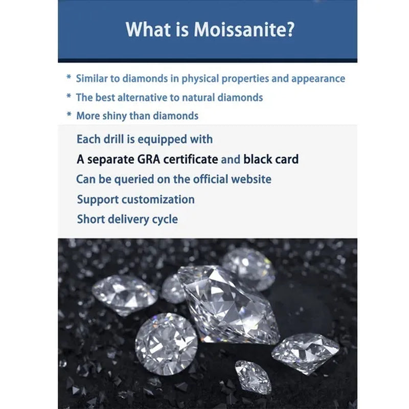 Round Brilliant Cut 1.0ct Carat 6.5mm E F Color Moissanites Loose Stone  ring jewelry bracelet material high quality