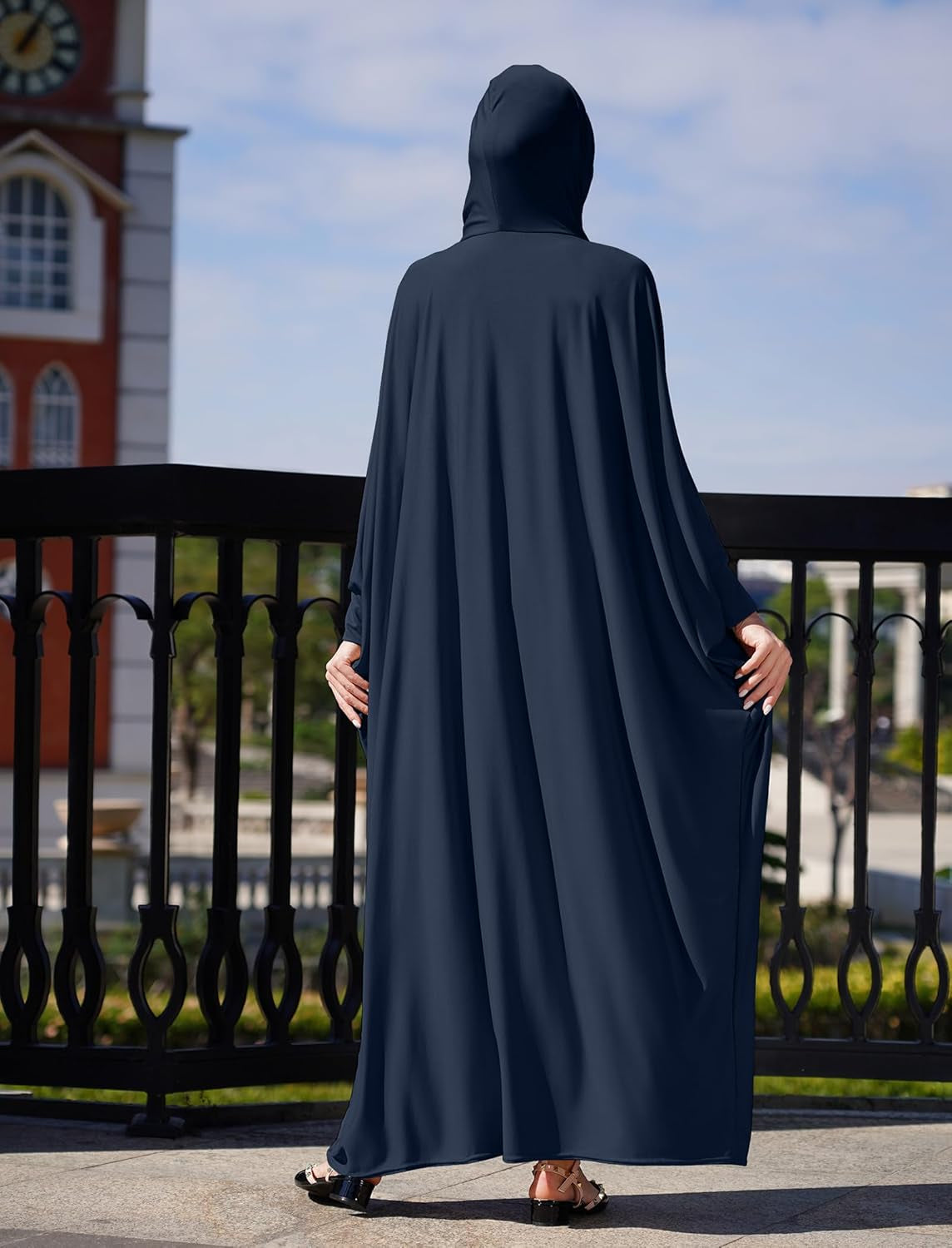 Muslim Dresses for Women One Piece Long Sleeve Islamic Prayer Ramadan Abaya Hooded Hijab Loose Maxi Kaftan Dubai Robe