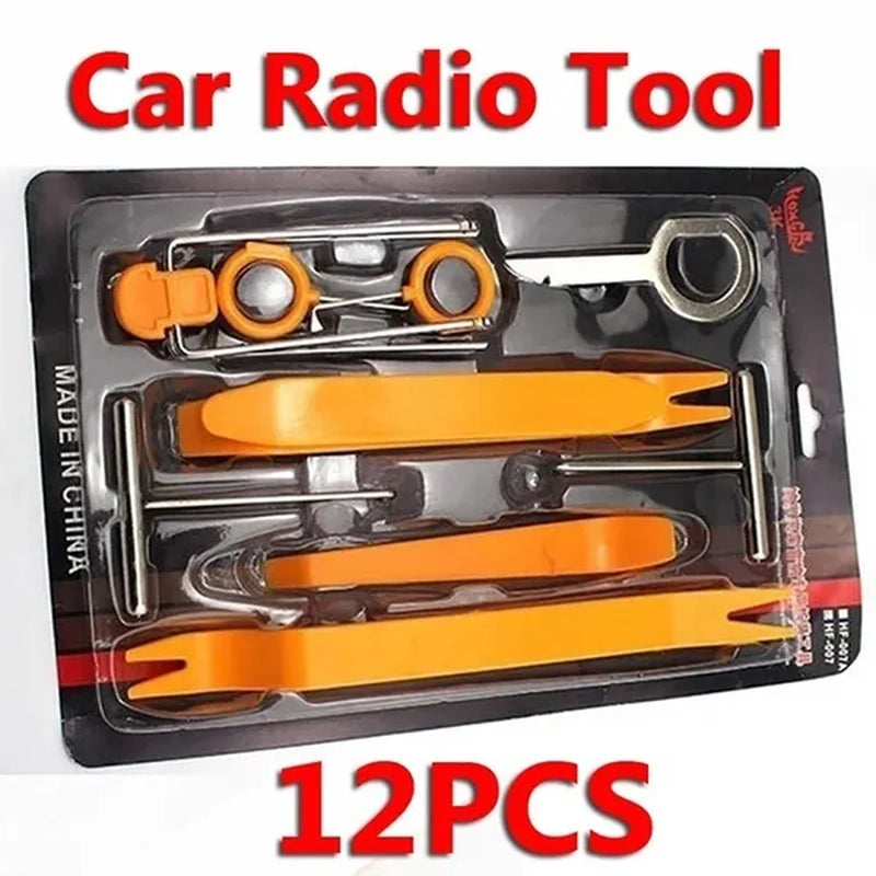 4Pcs/12Pcs Kit Car Radio Audio Stereo Door Trim Dash Panel Install Car Audio Removal Pry Trim Tool Plastic Kit Panel Dash Radio Moulding Automotive
