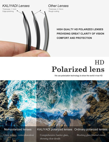 Polarized Sunglasses for Men and Women Semi-Rimless Frame Driving Sun Glasses UV Blocking