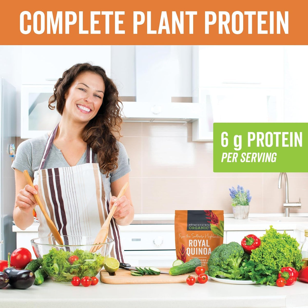 Organic Quinoa, 4 Lb - Plant Based Protein, Fiber and Iron - Pre-Washed Whole Grain Rice and Pasta Substitute for Quinoa Salad - USDA Organic, Gluten Free, Vegan, Non-Gmo and Kosher