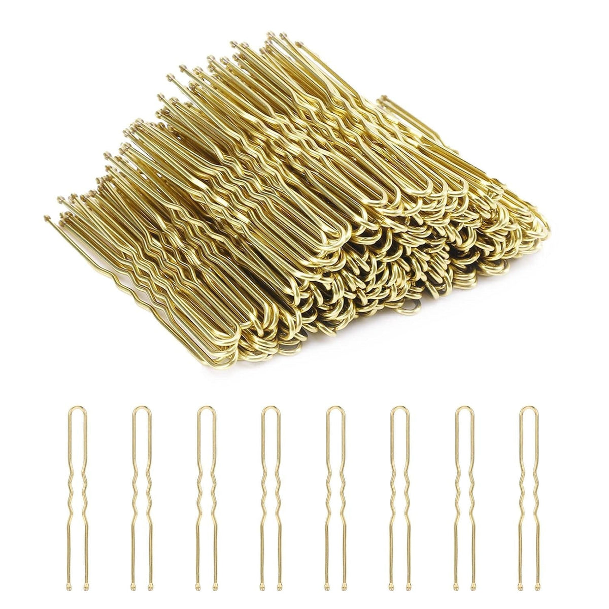 U Shaped Hair Pins, 200 Count for Women Lady Girls Bobby Pins French Historical Hair Pin Hair Styling Pins Hair Accessories, Blonde, 2.4 Inch