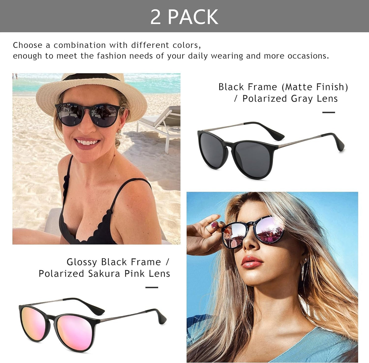 Vintage Round Sunglasses for Women Men Classic Retro Designer Style