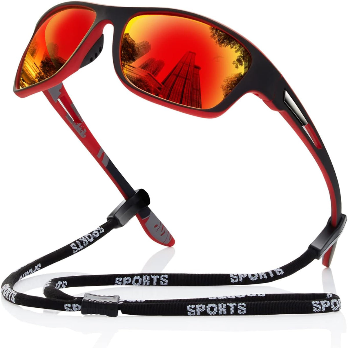 Polarized Sports Sunglasses for Men: UV400 Protection Glasses Womens Wrap Around Goggles for Driving Fishing