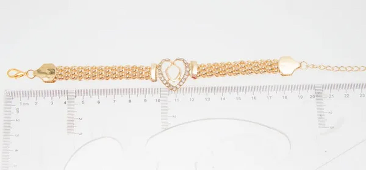Dubai Gold Plated Heart Shape Necklace Set Fashion Crystal Wedding Bridal Costume Jewelry Ses