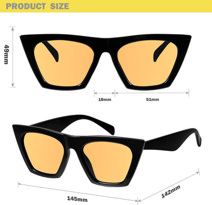 Square Cat Eye Sunglasses for Women Trendy Style Model-Shine