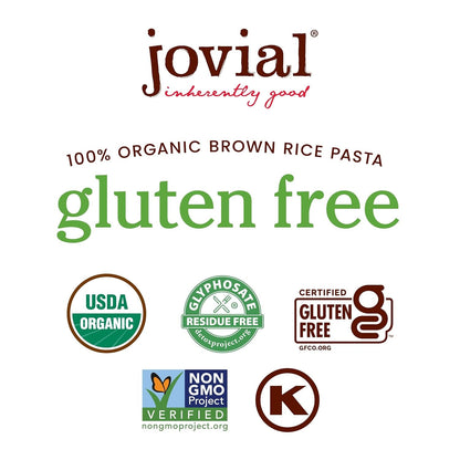 Whole Grain Brown Rice Farfalle Pasta - Whole Grain Pasta, Organic, Gluten Free, Dairy Free, Brown Rice Pasta, Made in Italy - 12 Oz, 4 Pack