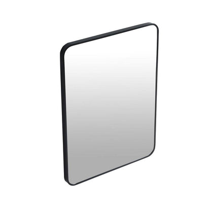 24 In. W X 32 In. H Rectangular Metal Framed Wall Bathroom Vanity Mirror in Matte Black