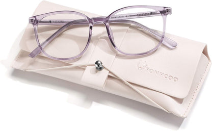 Blue Light Blocking Glasses Fashion Round TR90 Frame Transparent Eyewear Anti UV Computer Glasses for Women Men