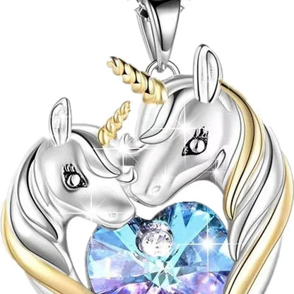 Exquisite Fashion Silvery Women's Fashion Unicorn  Pendant Heart Necklace Elegant Women Lovely Exquisite Banquet Festival Valentine's Day Christmas Eternal Jewelry Anniversary Gift