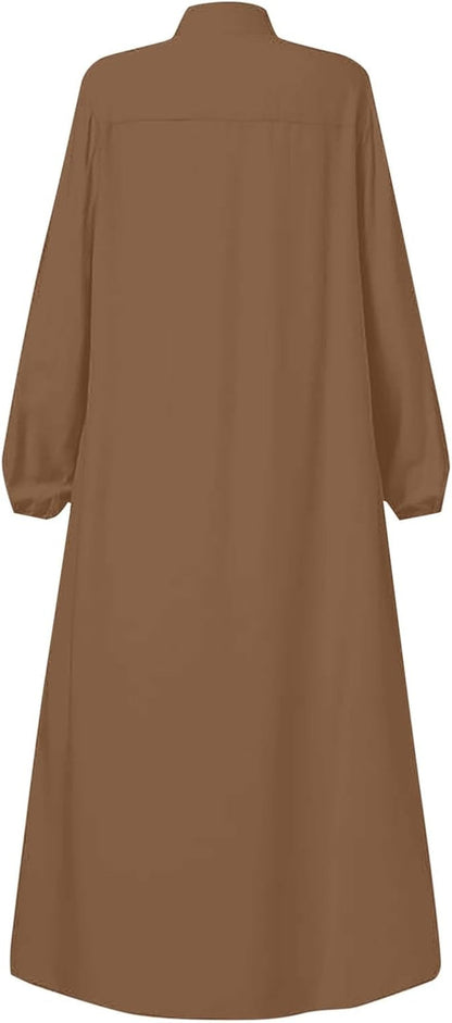 Women'S Chiffon Kaftan Abaya Dress Muslim Long Sleeve Self Tie Flowy Maxi Dress Abaya Casual Dress Dubai Outfits