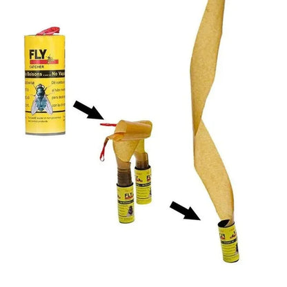 4/8/12/16/20 Rolls Sticky Fly Trap Glue Paper Insect Bug Catcher Strip Glue Paper Catcher Traps Fly Bug Household Flies Sticker
