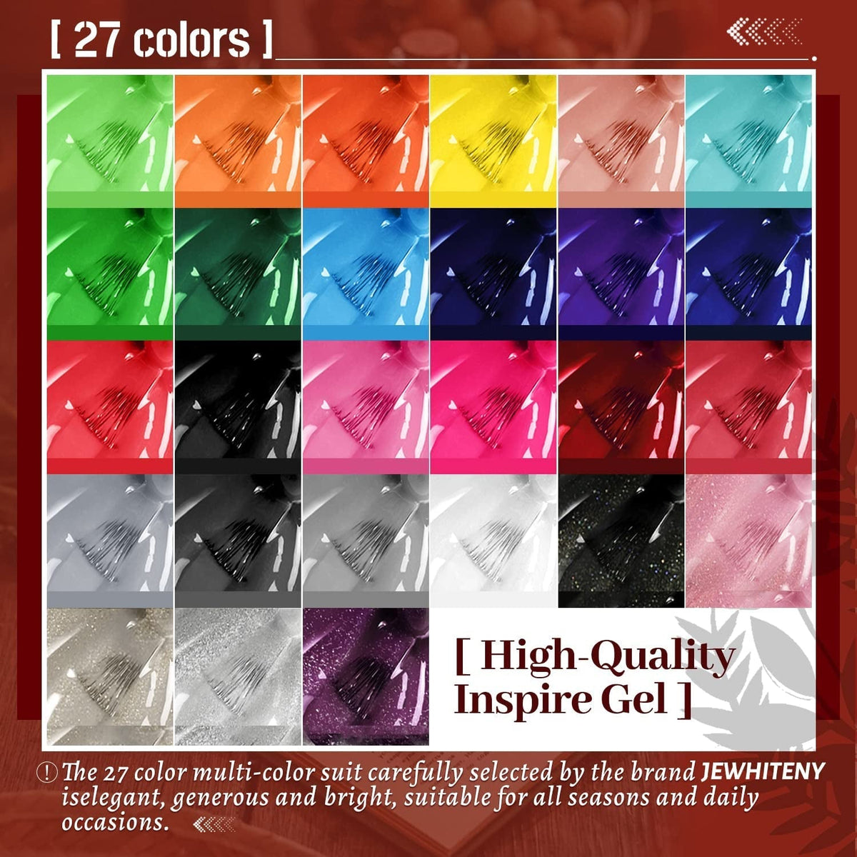 30PCS Gel Nail Polish Kit 27 Colors Gel Polish Set Gel Nail Kit Soak Off Nail Gel Polish Set for Manicure Nail Art Salon/Home Starter Kit
