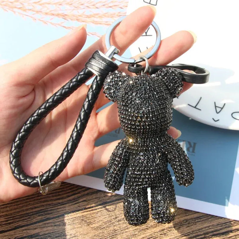 Shiny Full Diamond Diamond Bear, Bear Doll Car Keychain Cute Bear Bag Pendant