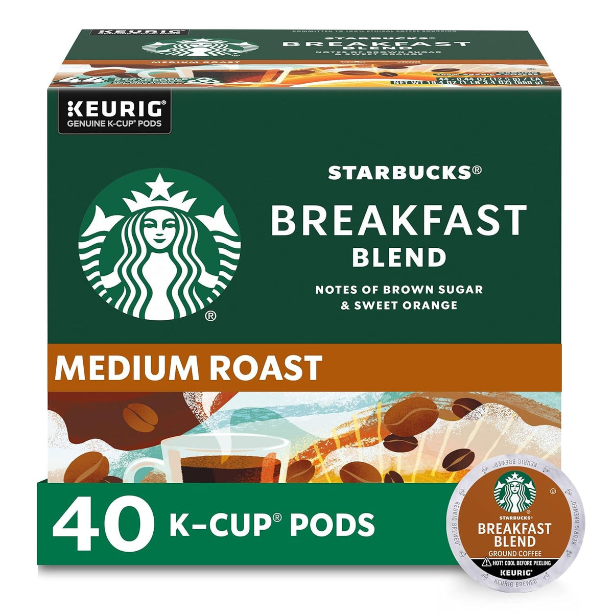 K-Cup Coffee Pods, Medium Roast Coffee, Pike Place Roast for Keurig Brewers, 100% Arabica, 6 boxes (60 pods total)