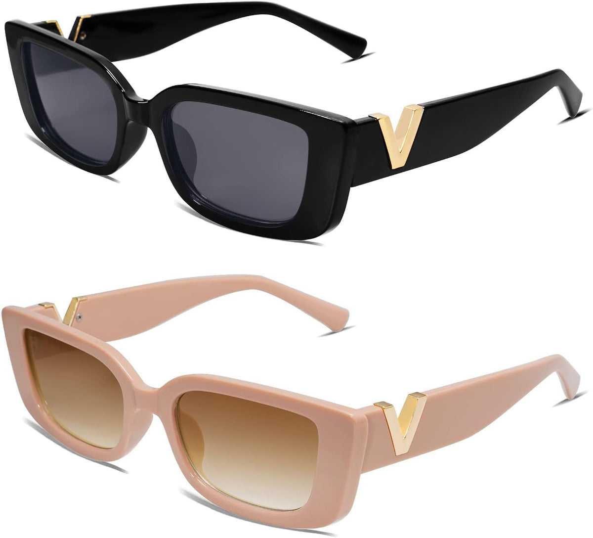 Rectangle Sunglasses for Women 90s Retro Trendy Y2K Classical Vintage Square Shades AR82037