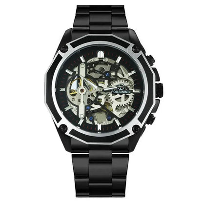 Top Forsining Mechanical Watches Automatic Men's Skeleton Waterproof Stainless Steel Watch Relogio Masculino