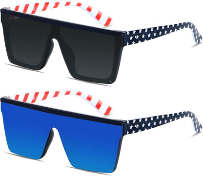 Square Oversized Sunglasses for Women Men Big Flat Top Fashion Shield Large UV Protection Rimless Shades