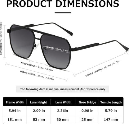 Polarized Sunglasses Womens Men Retro Oversized Square Vintage Shades Classic Large Metal Sun Glasses K1221
