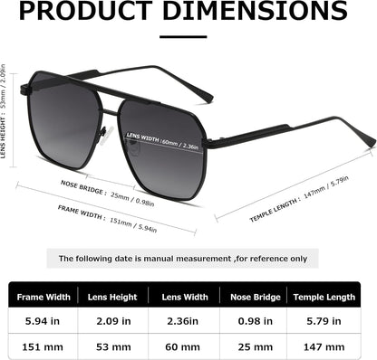 Polarized Sunglasses Womens Men Retro Oversized Square Vintage Shades Classic Large Metal Sun Glasses K1221