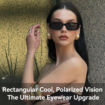 Rectangle Sunglasses for Women Men Trendy Retro Fashion Sunglasses UV 400 Protection Square Fram