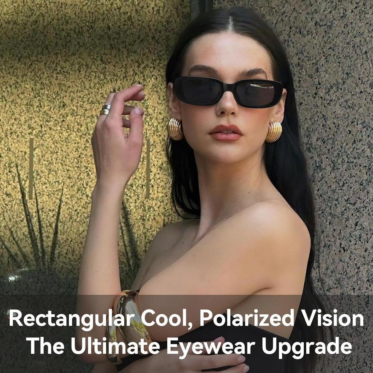 Rectangle Sunglasses for Women Men Trendy Retro Fashion Sunglasses UV 400 Protection Square Fram