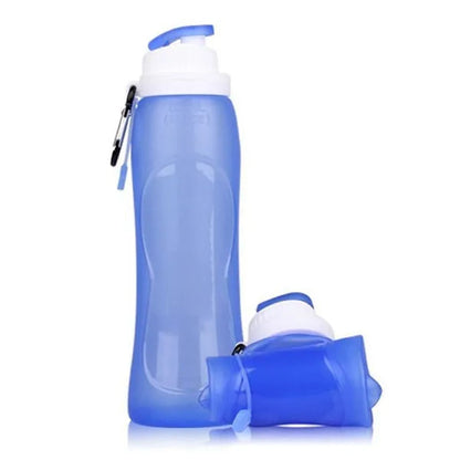 Silicone sports water bottle can be folded silicone water bag convenient travel water cup outdoor folding water bottle
