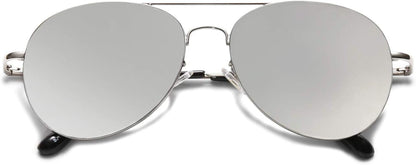 Classic Aviator Sunglasses for Women Men Metal Spring Hinges SJ1030