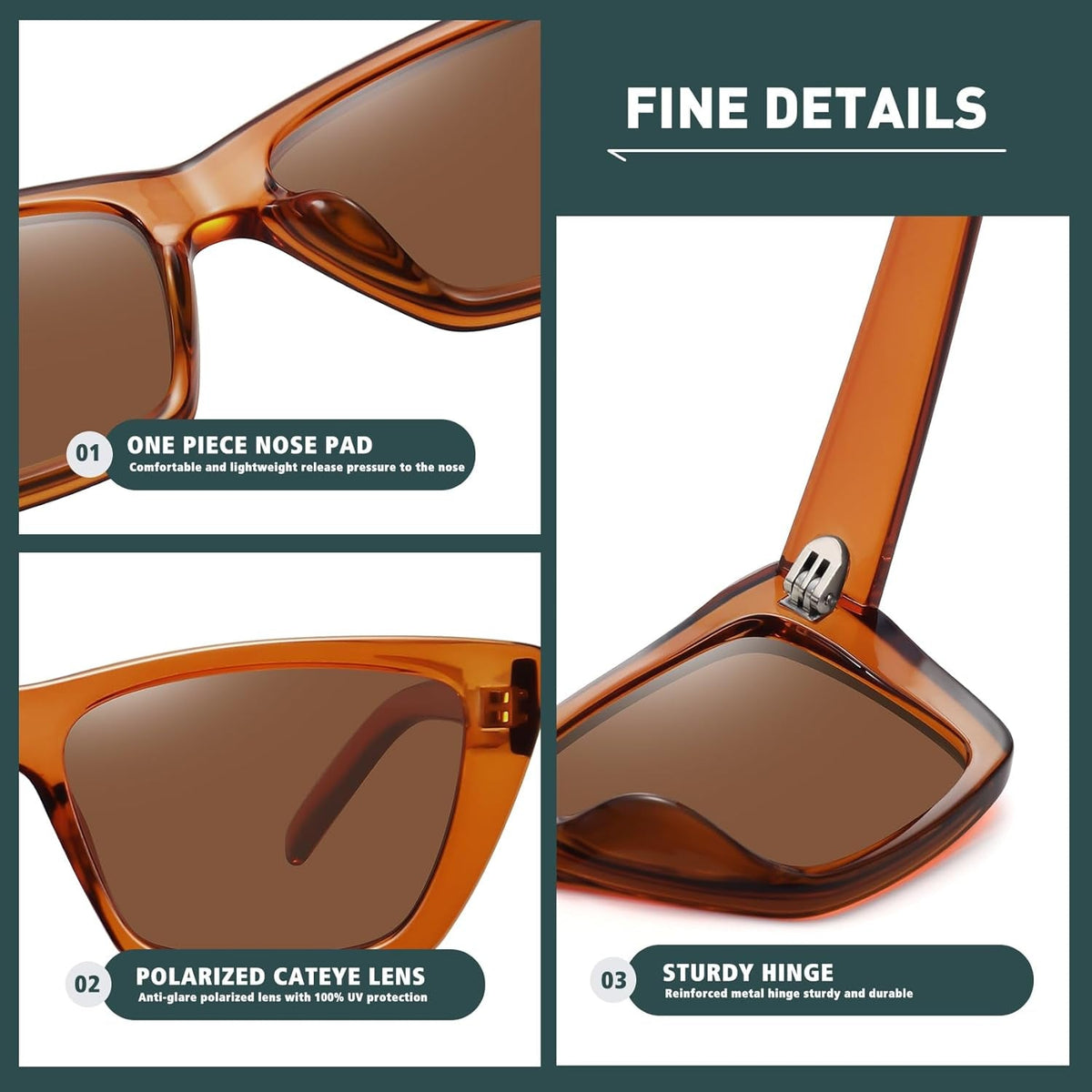 Narrow Small Vintage Polarized Cat Eye Sunglasses for Women