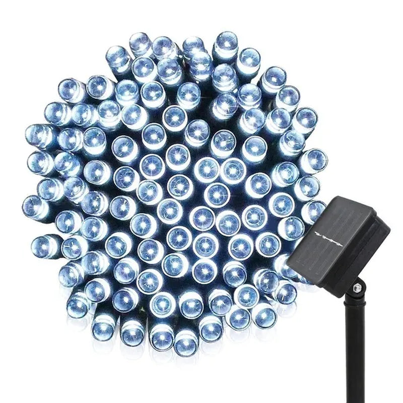8 modes Solar String Lights 50/100/200 LED 8 Modes Solar Powered Xmas Outdoor Lights Waterproof Starry Christmas Fairy Lights for Indoor Gardens Homes Wedding