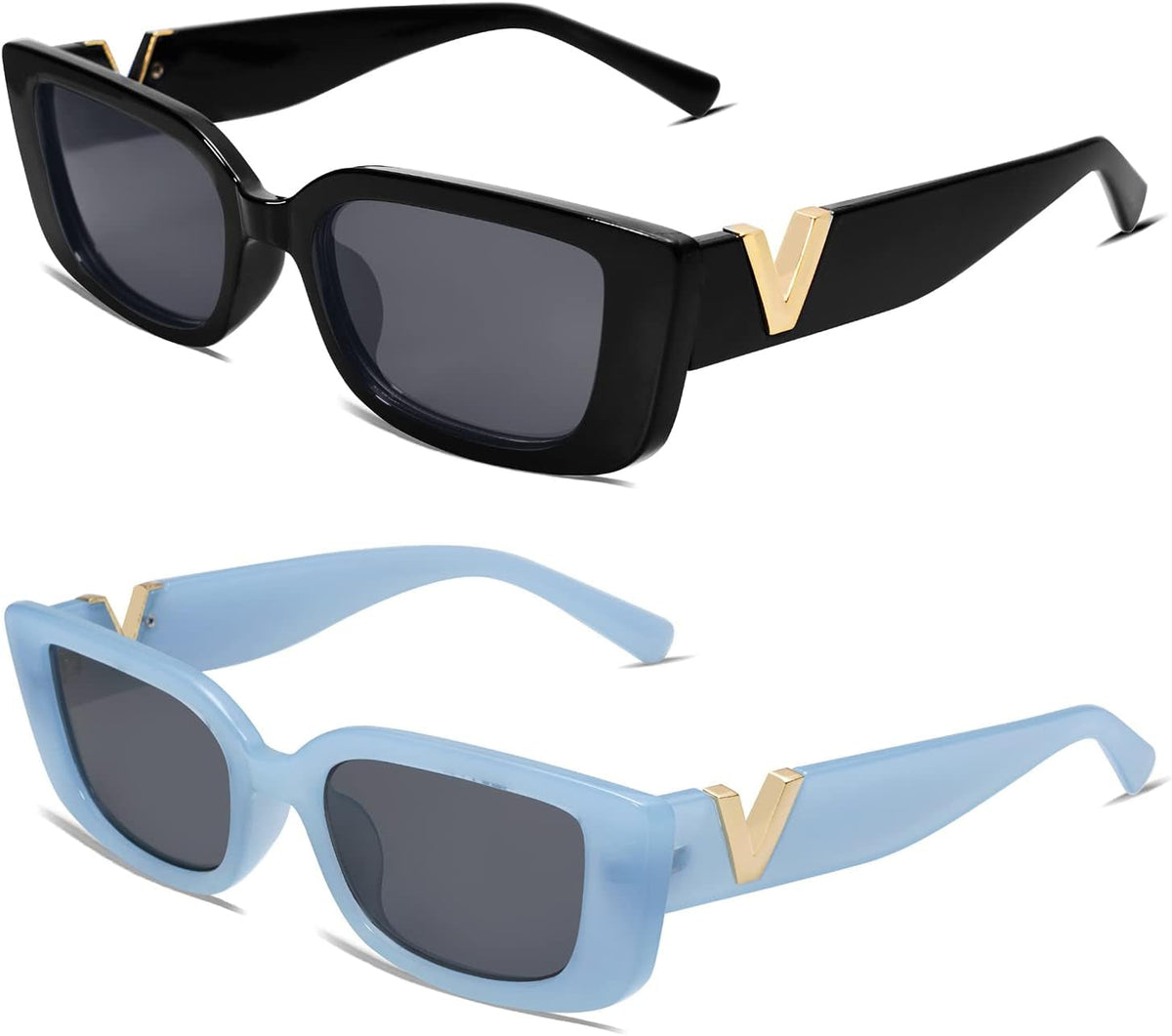 Rectangle Sunglasses for Women 90s Retro Trendy Y2K Classical Vintage Square Shades AR82037