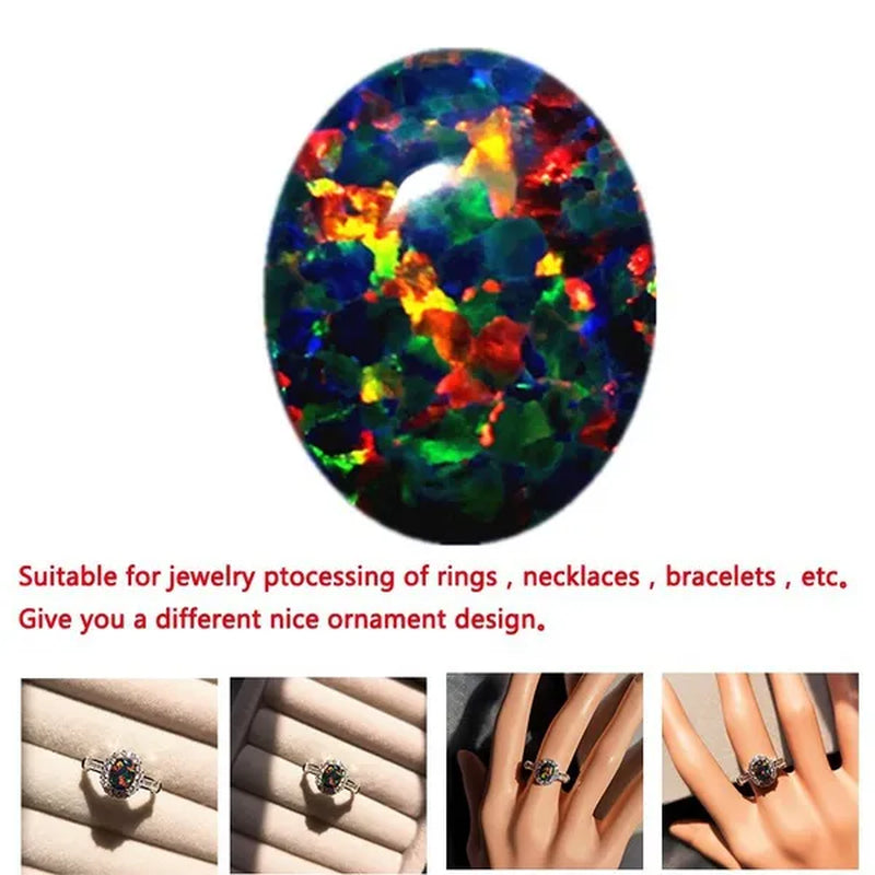 AAAAA BLACK MIX OPAL Gem OVAL Cabochon Cut 8X10mm VVS Loose Gemstone DIY Precious Stones