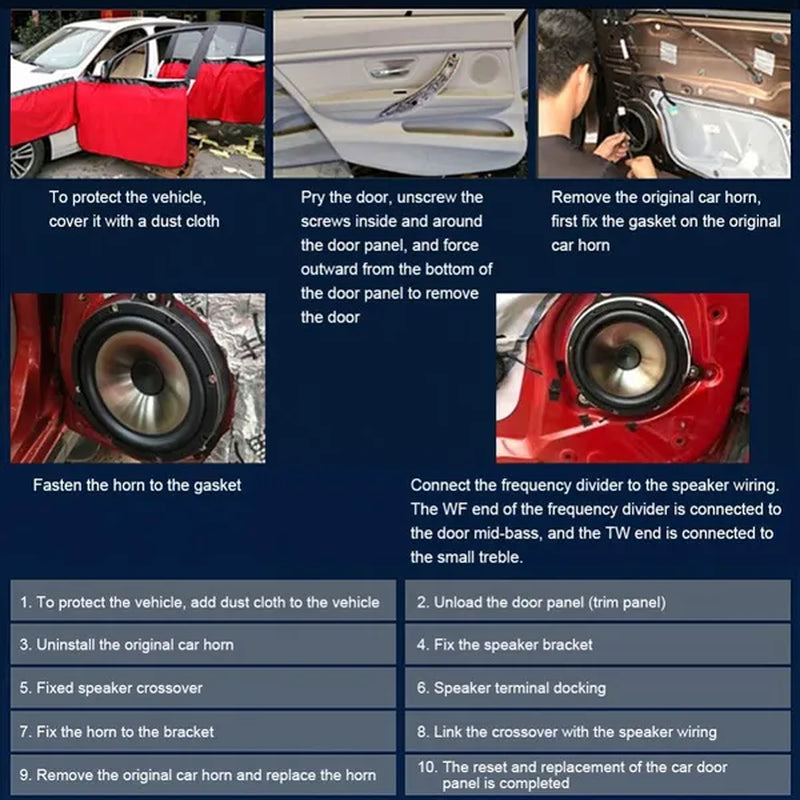 6.5 Inch 500W Car Hifi Coaxial Speaker Vehicle Door Auto Audio Music Stereo Full Range Frequency Speaker